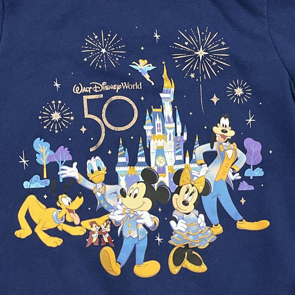 Walt Disney 50th Anniversary Jacket Youth‎ Small Full Zip Hoodie Mickey Castle